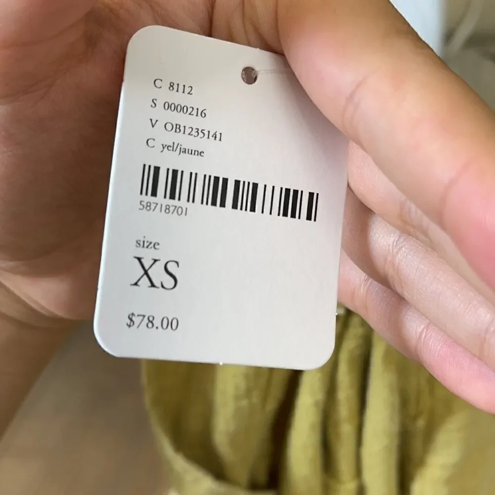 Free People L/S Mustard Top Collared V-Neck Cuffs